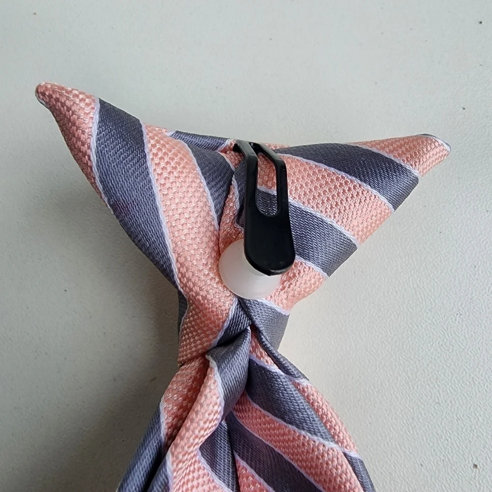 Boys Clip On Tie Striped Pre Tied Necktie Modern 15